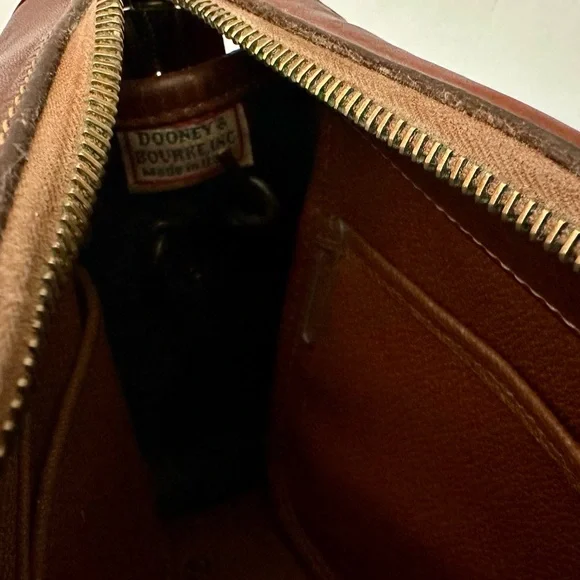 Dooney & Bourke All Weather Leather Black and Brown Leather Satchel Handbag - Picture 11 of 12